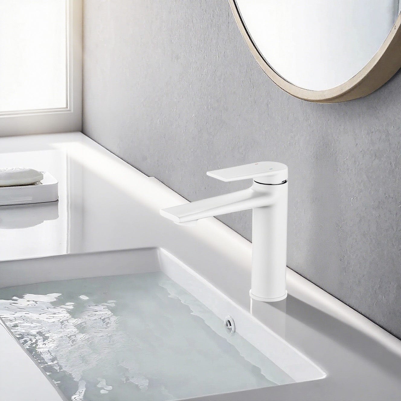Auva Bath Robinet de Salle de Bain Blanc