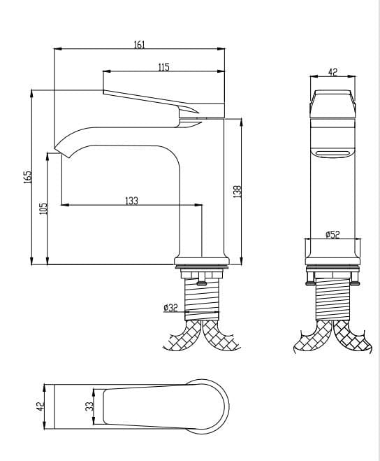 Auva Bath Robinet de Salle de Bain Chrome