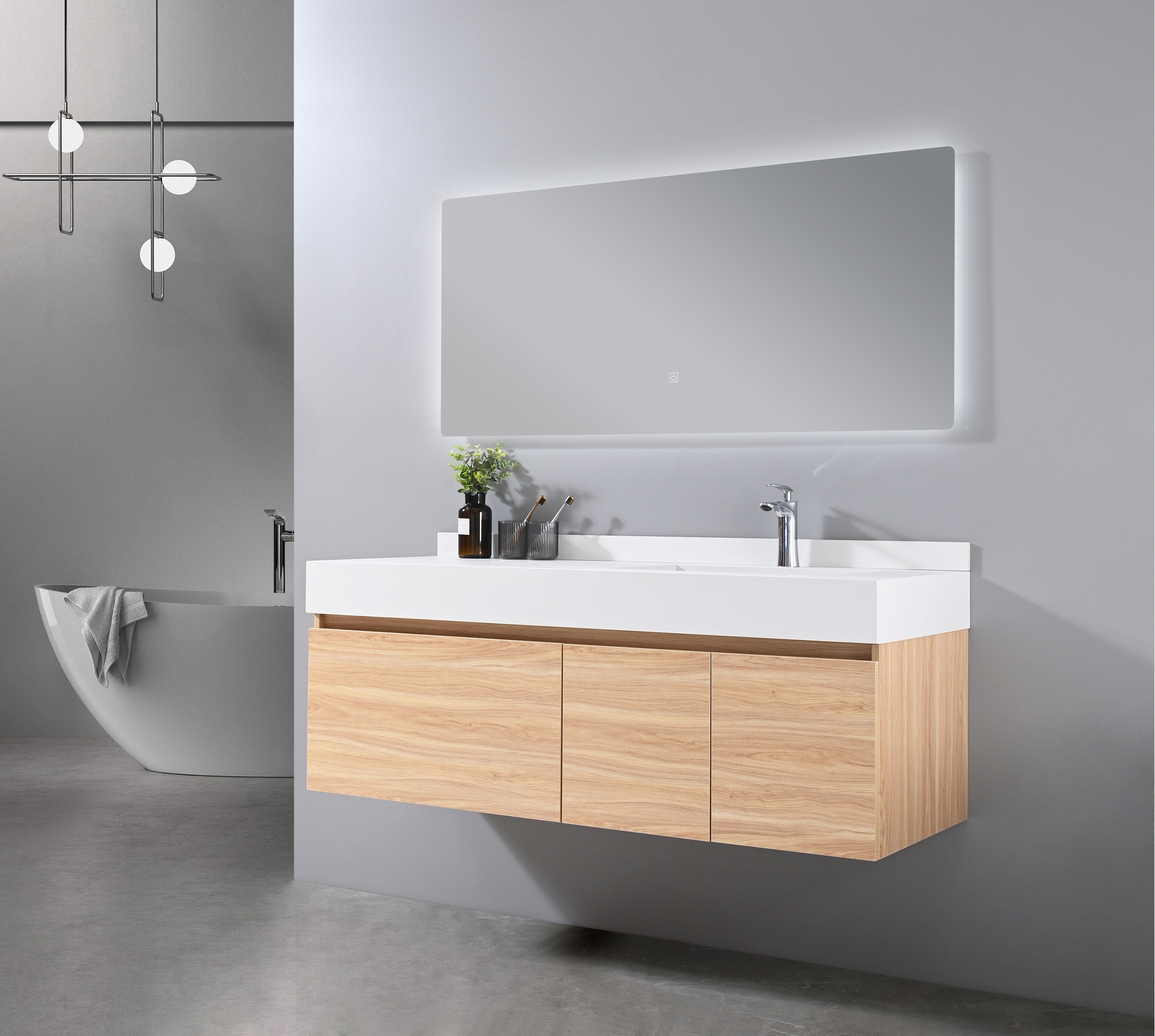 Auva Vanité Vanité-Bassin  Aura 55" Chêne