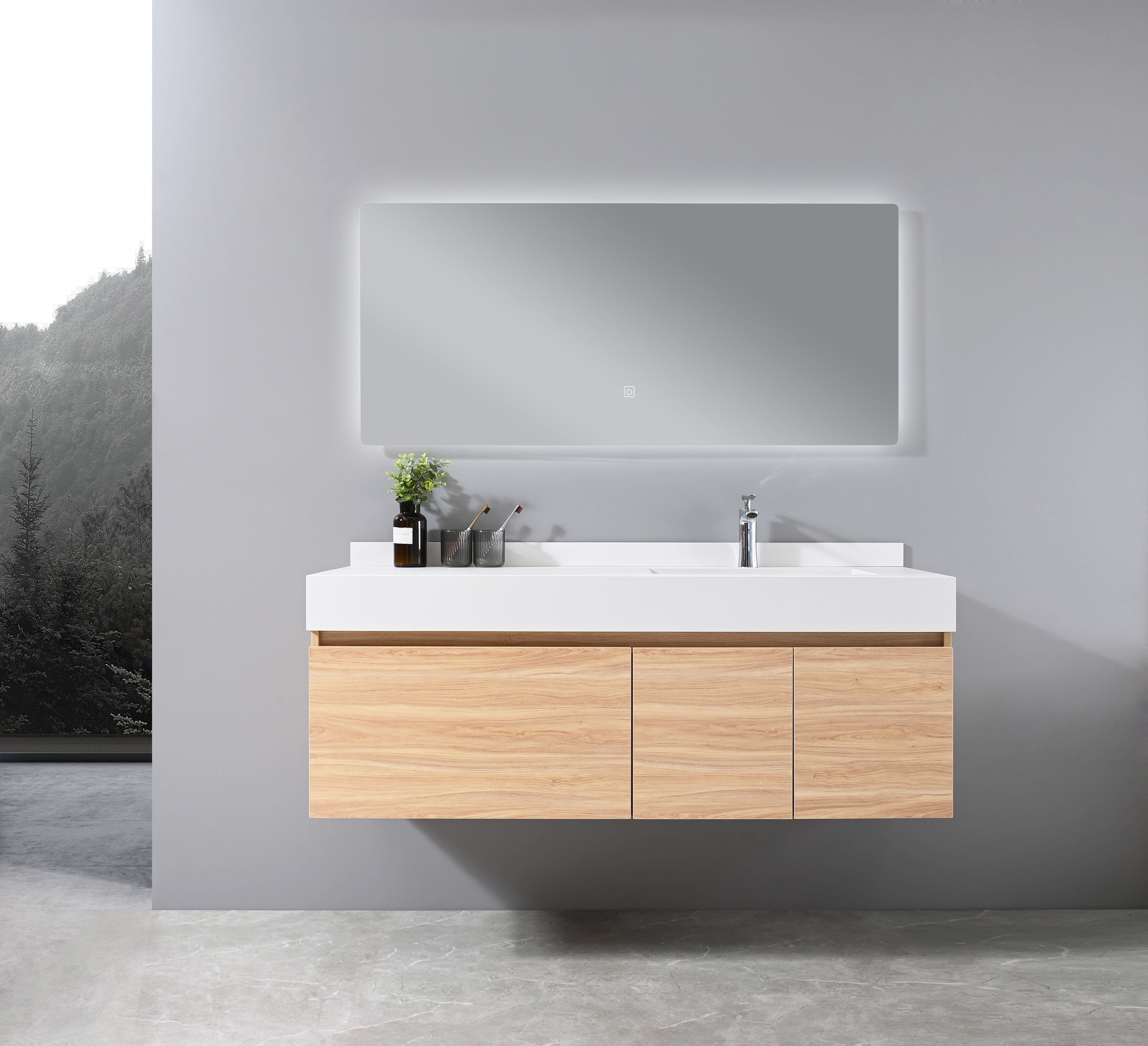 Auva Vanité Vanité-Bassin  Aura 55" Chêne