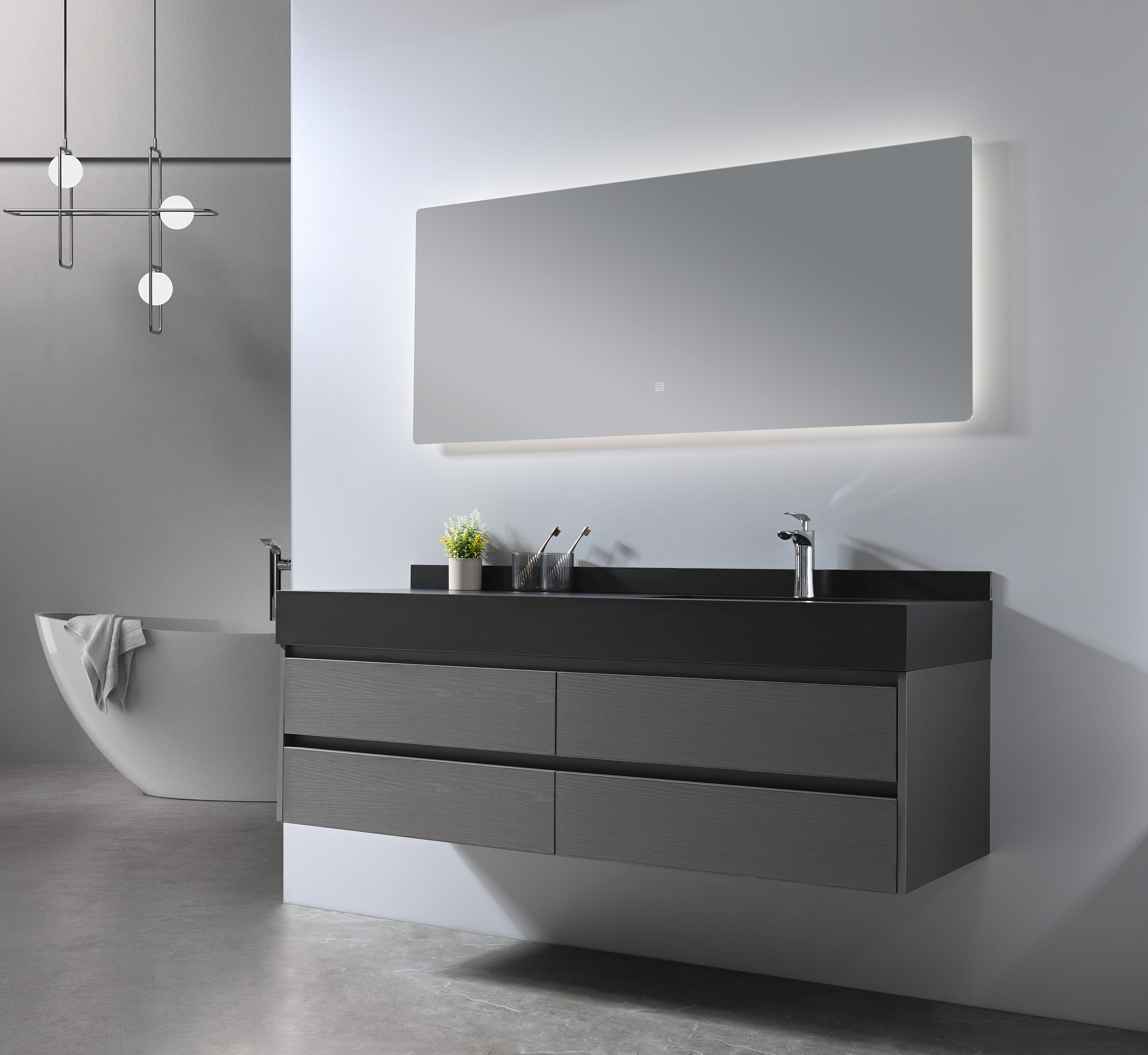 Auva Vanité Vanité-Bassin Aura 60" Noir