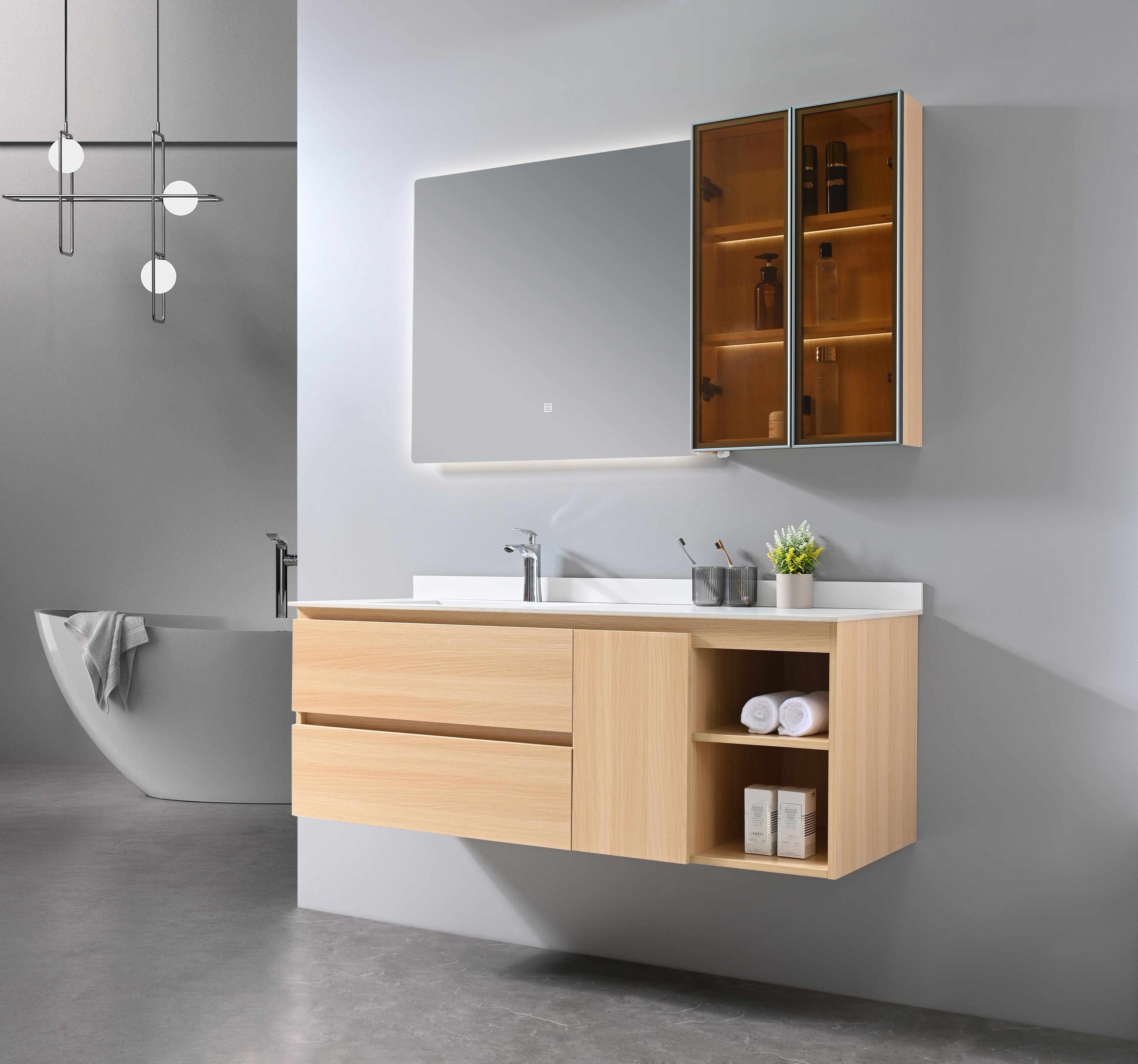 Auva Vanité Vanité-Bassin Eleganza 55" Chêne