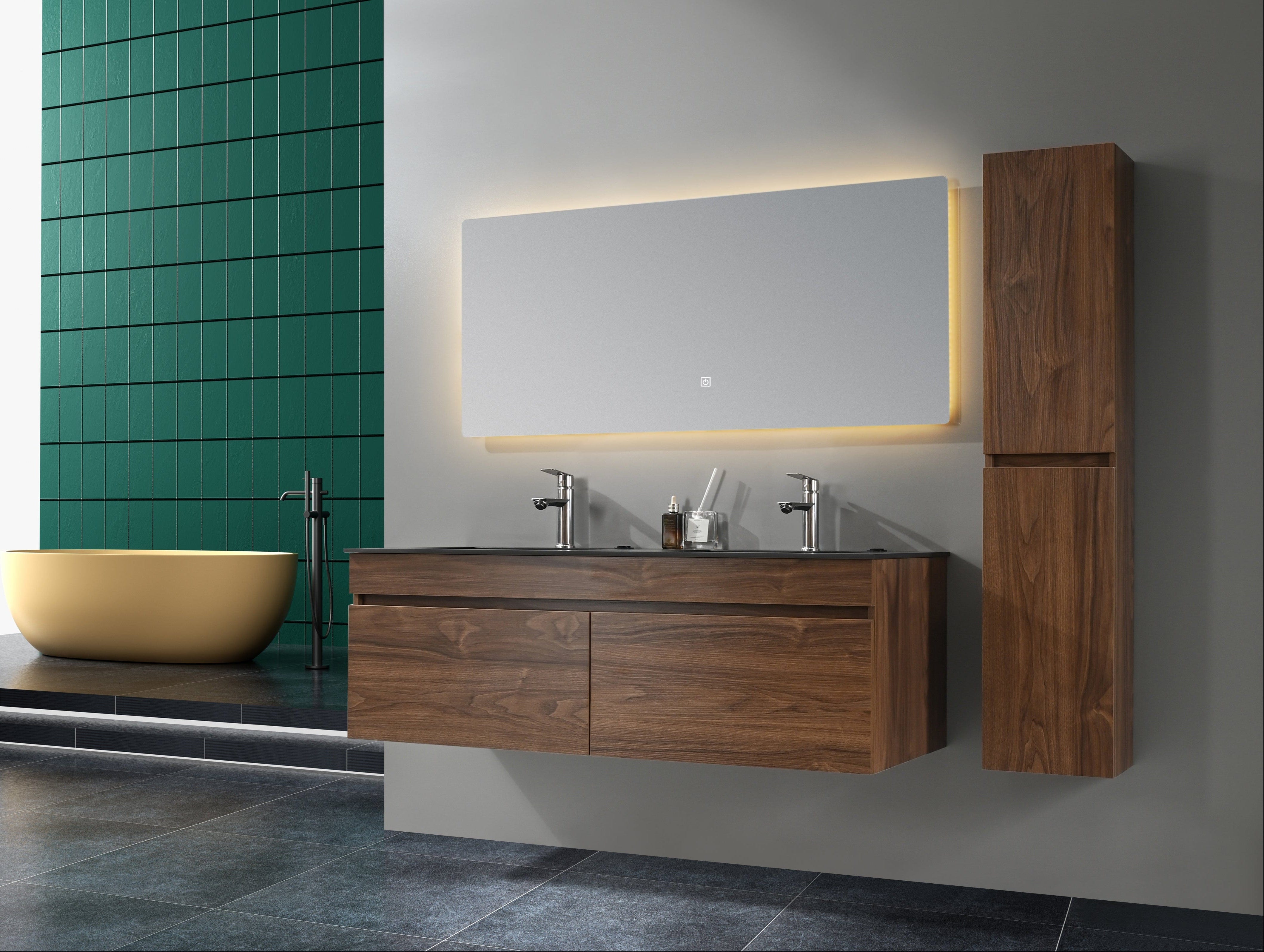 Auva Vanité Vanité- Double Lavabo Allure 55'' Noyer