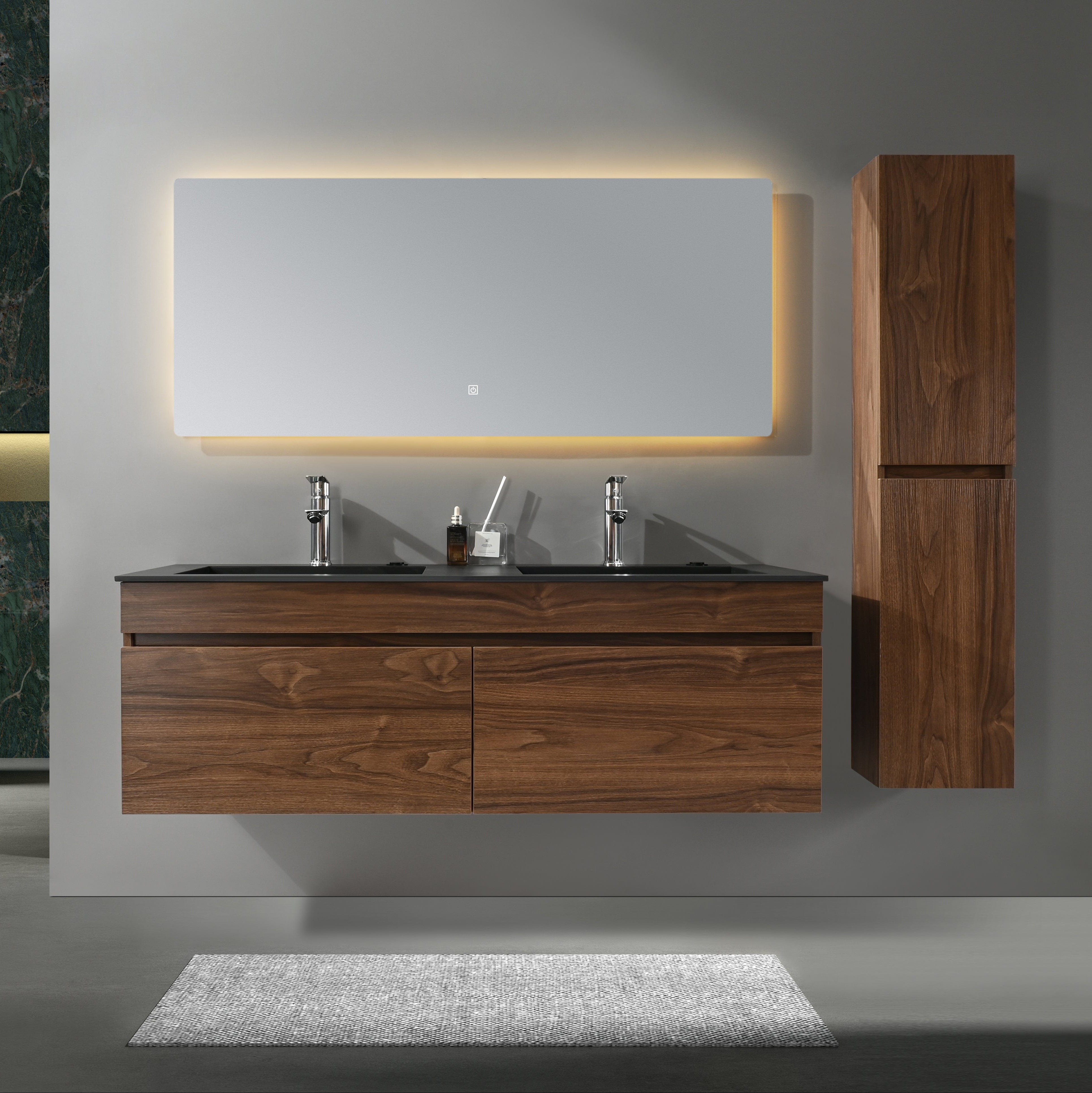 Auva Vanité Vanité- Double Lavabo Allure 55'' Noyer