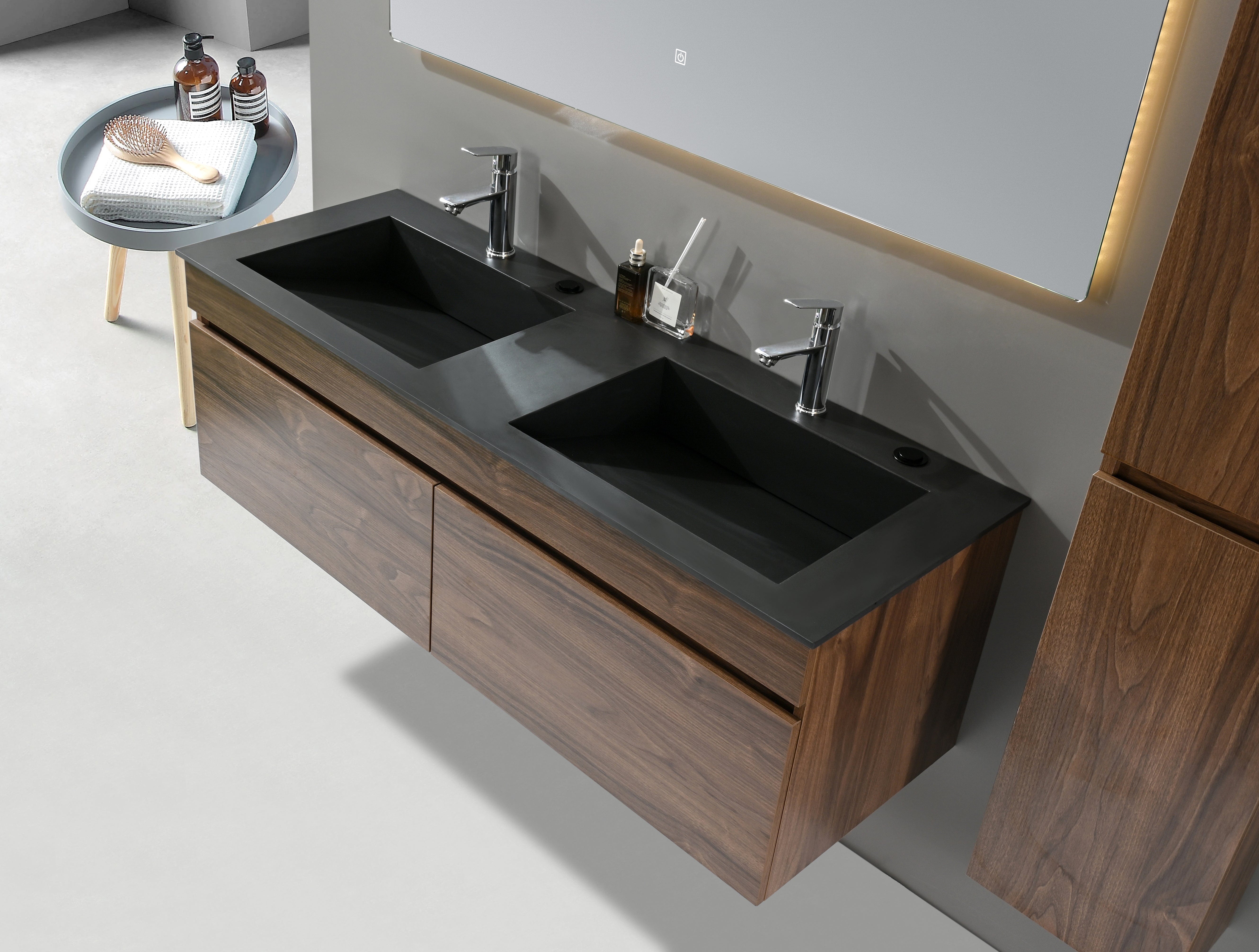 Auva Vanité Vanité- Double Lavabo Allure 55'' Noyer