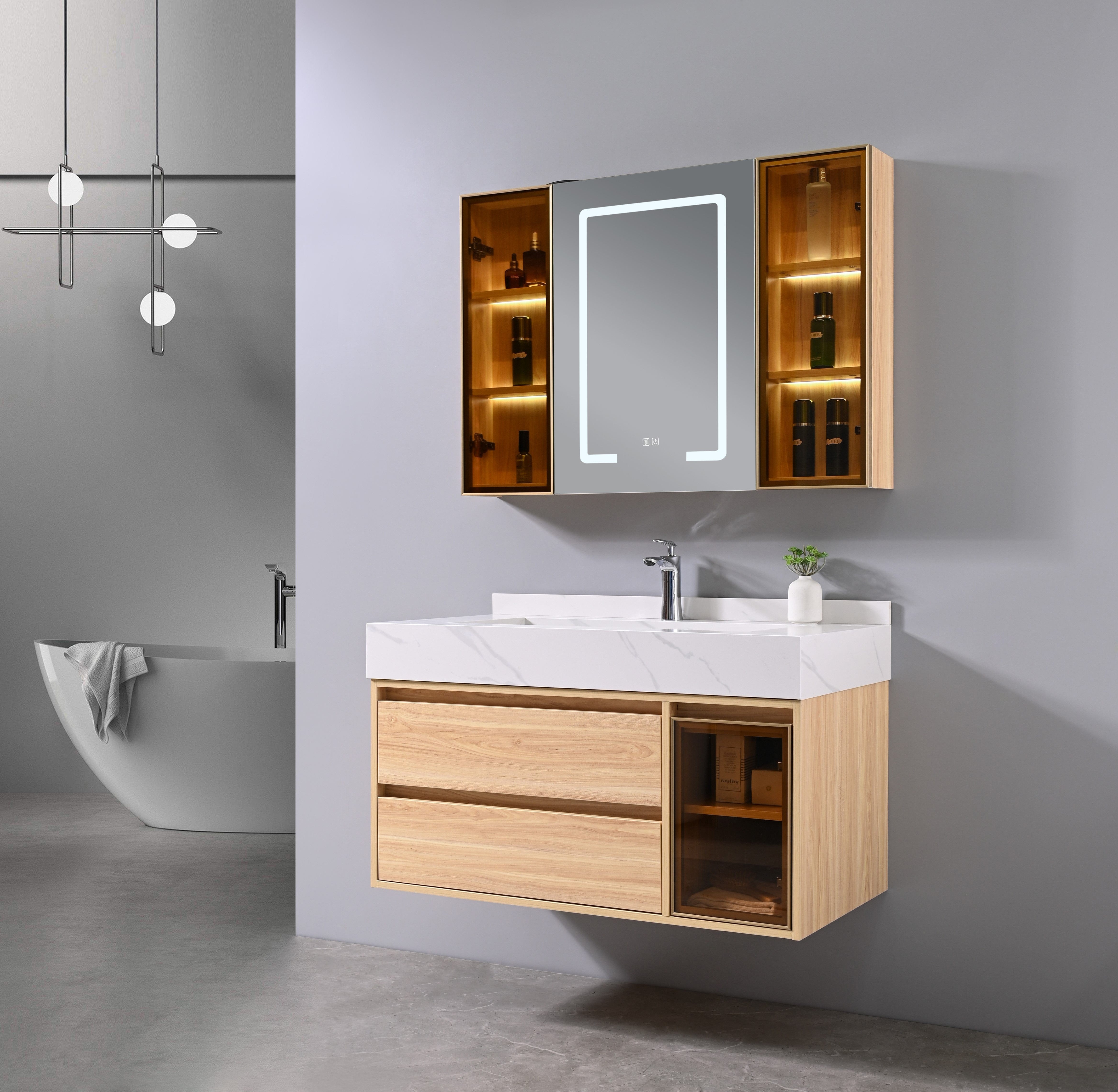 Auva Vanité Vanité-Lavabo Aura 40" Chêne