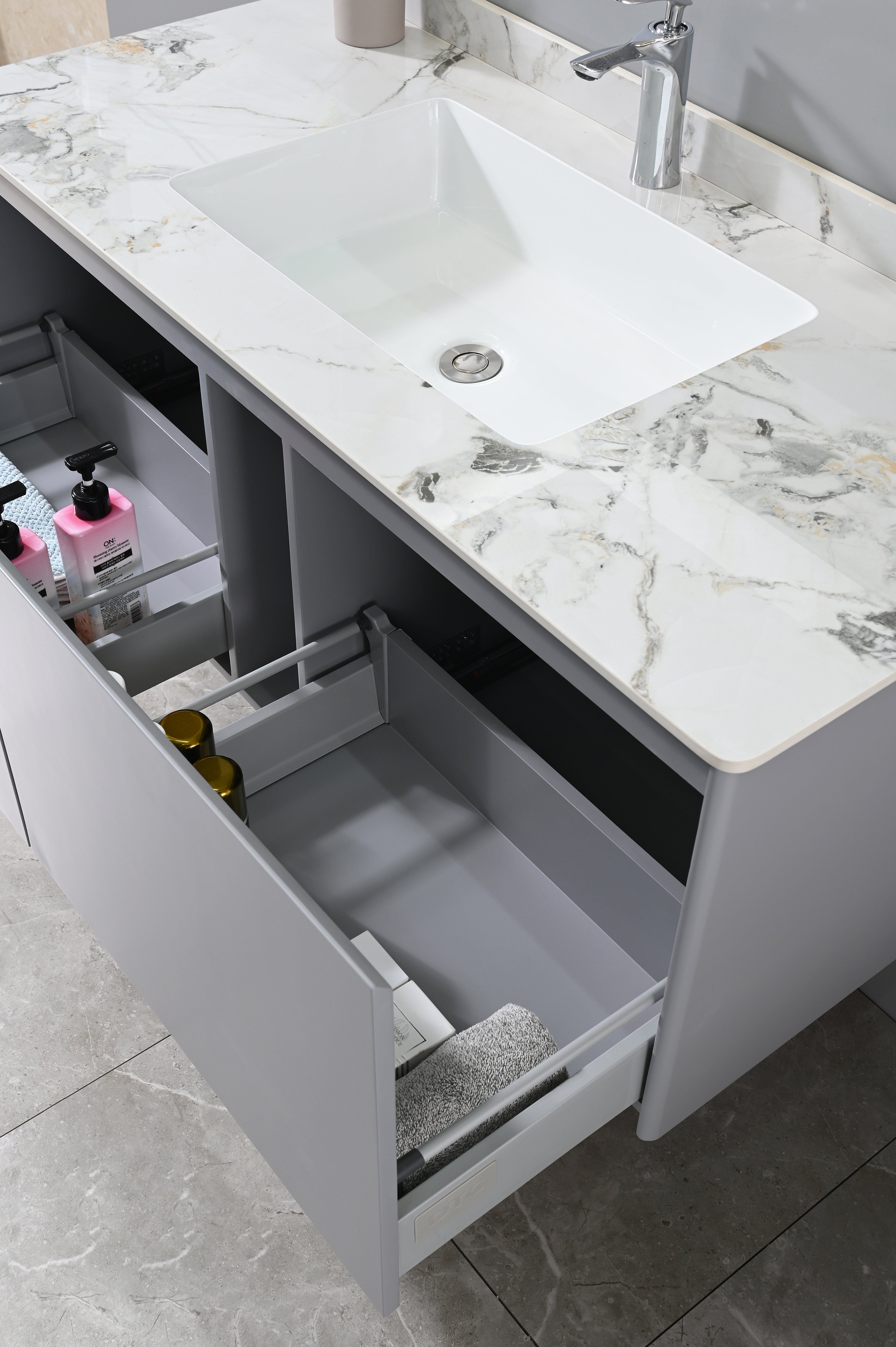 Auva Vanité Vanité-Lavabo Eleganza 48" Gris