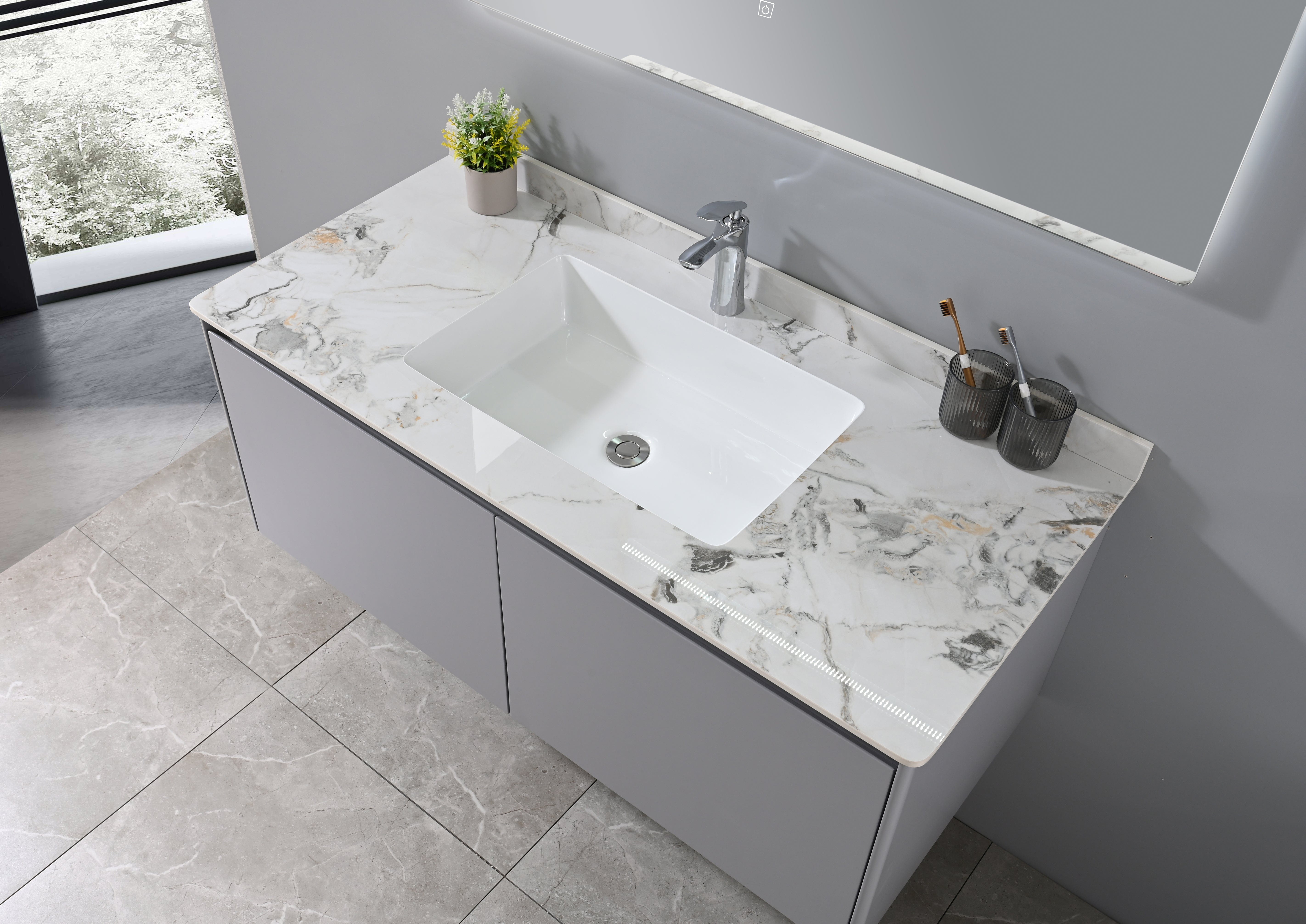 Auva Vanité Vanité-Lavabo Eleganza 48" Gris