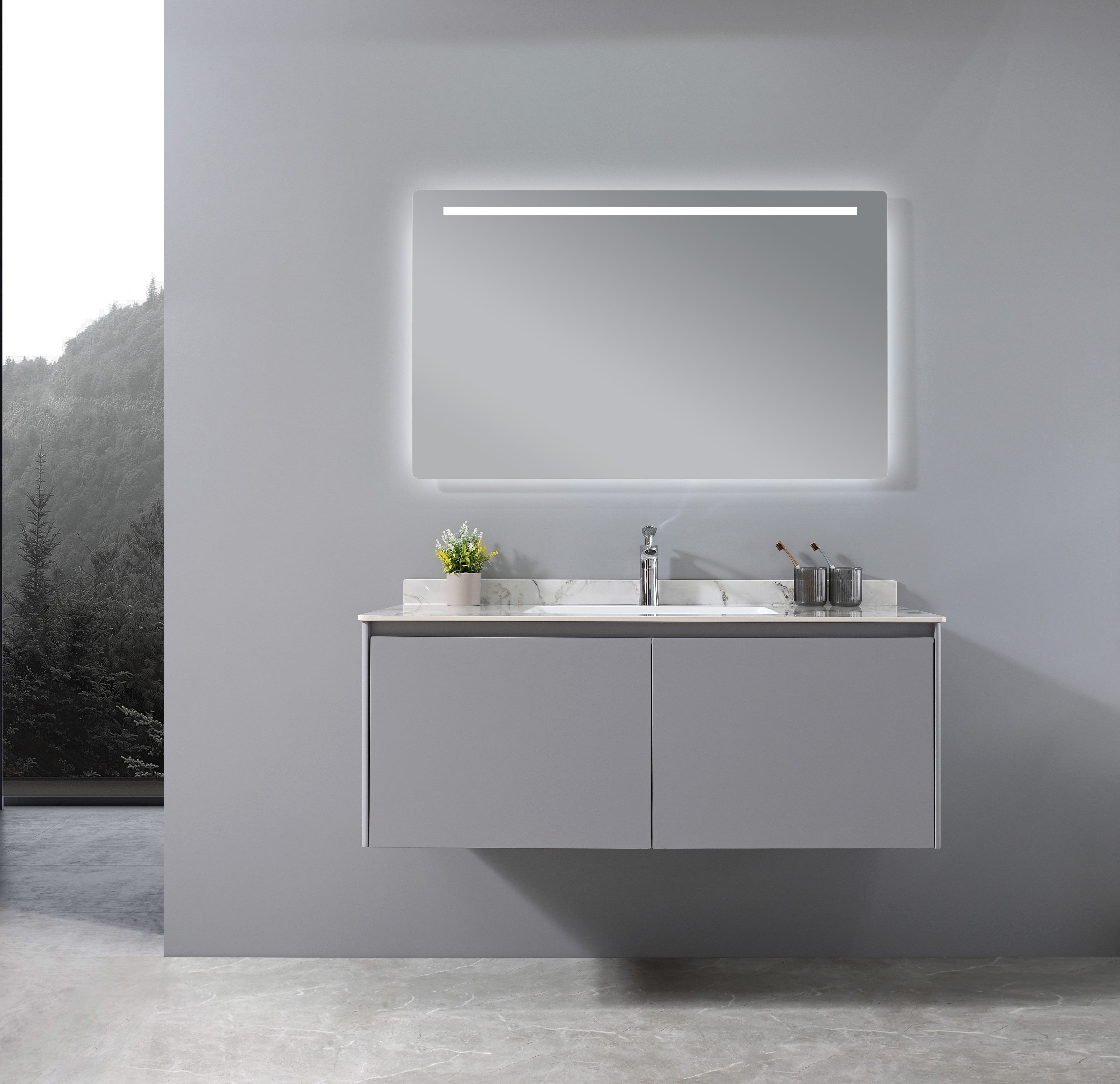 Auva Vanité Vanité-Lavabo Eleganza 48" Gris