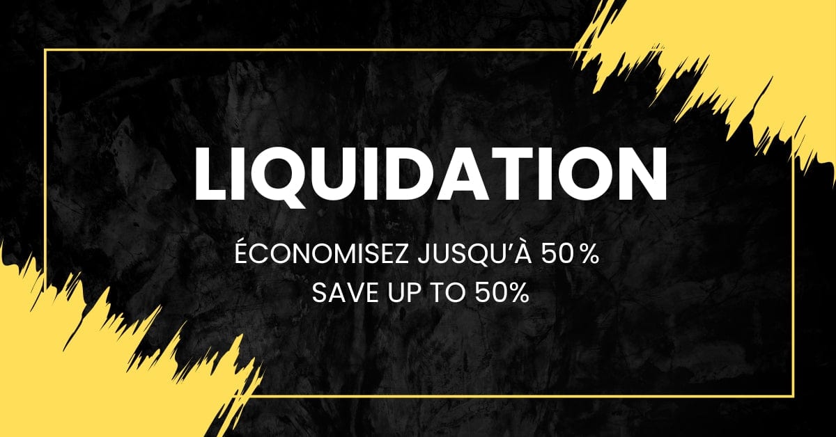 Bannière de liquidation Auvabath – Rabais sur vanités, miroirs LED et accessoires de salle de bain à Laval