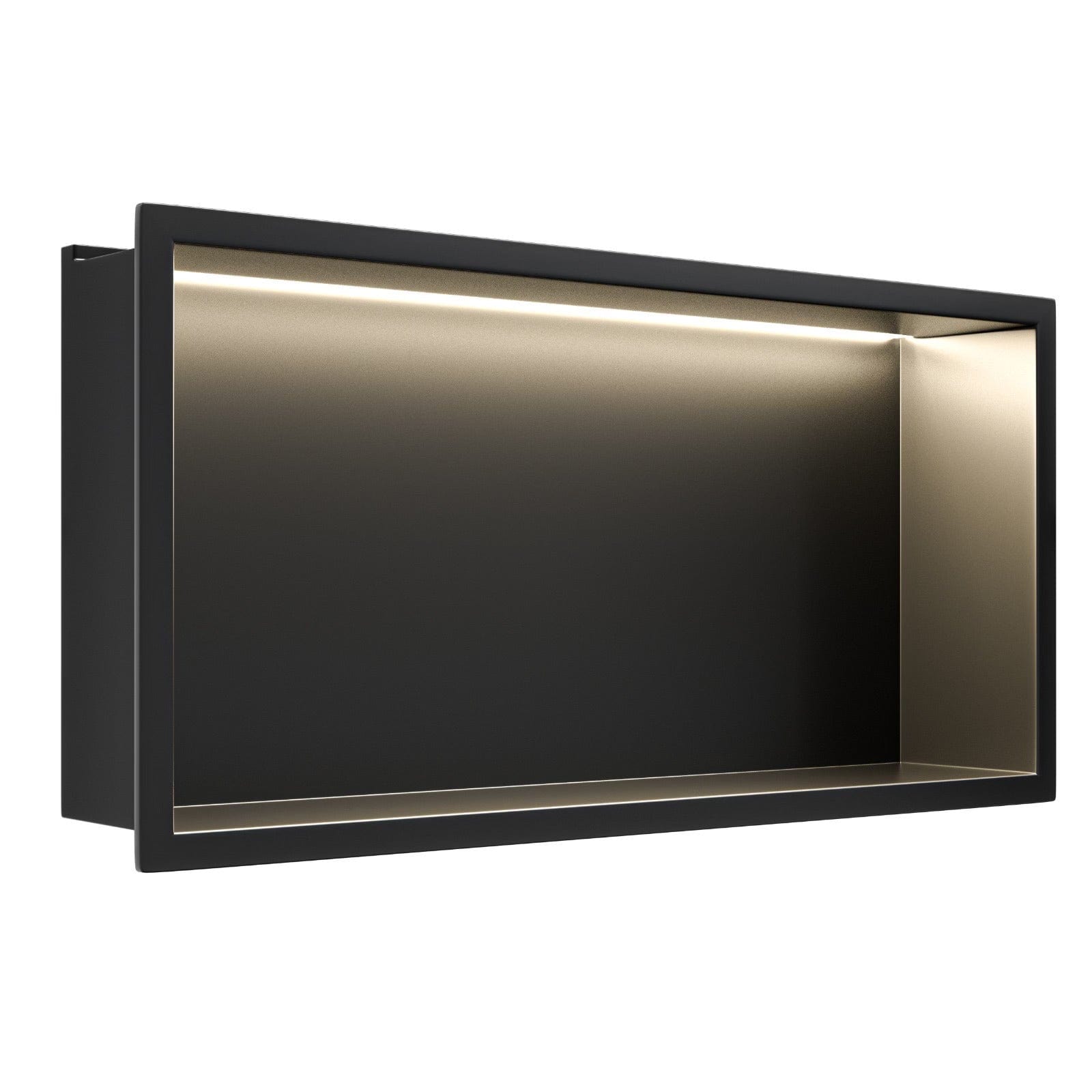 My Store Niche de Douche LED Rectangulaire Noir Nano