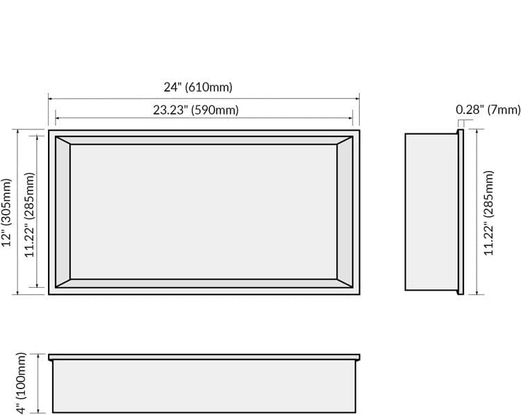 My Store Niche de Douche Rectangulaire Satin
